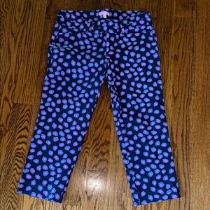 Lilly Pulitzer Navy Leopard Print Crop Pant Size 10 NWOT